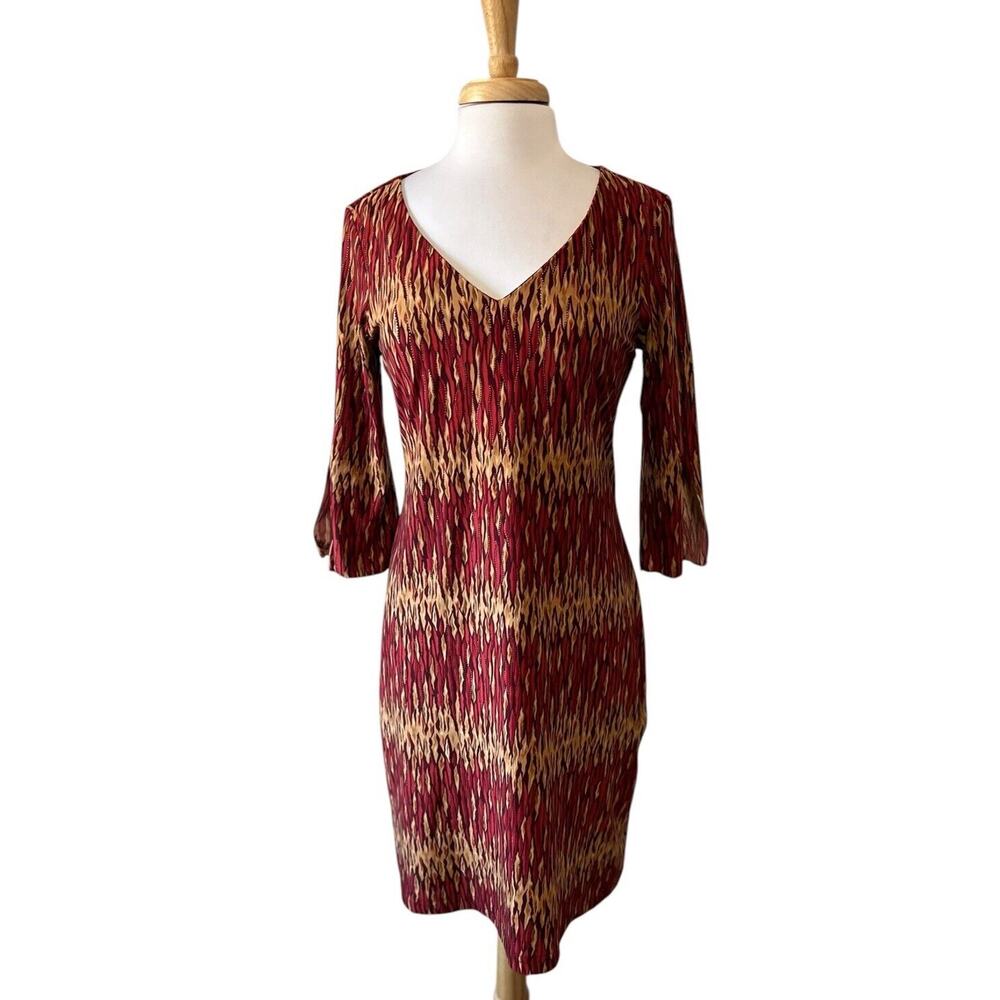 90s Jodi Kristopher Metallic Flames Faux Suede Open Sleeve Vampire Goth Dress